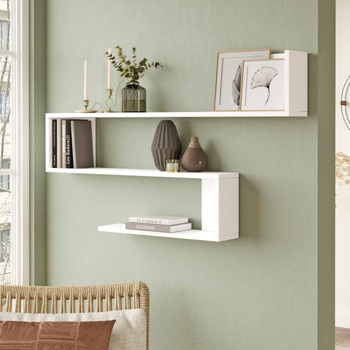 Hanah Home Wal10-W Estantería de pared blanca